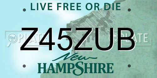 Z45ZUB New Hampshire License Plate