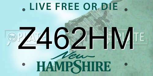 Z462HM New Hampshire License Plate