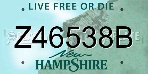 Z46538B New Hampshire License Plate