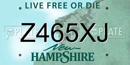 Z465XJ New Hampshire License Plate