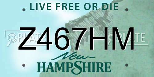 Z467HM New Hampshire License Plate