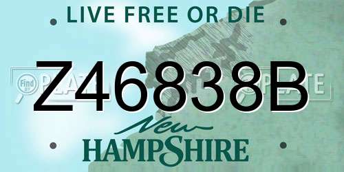 Z46838B New Hampshire License Plate