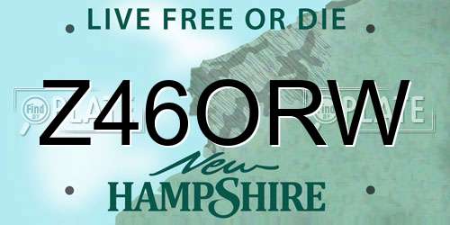 Z46ORW New Hampshire License Plate