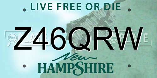 Z46QRW New Hampshire License Plate
