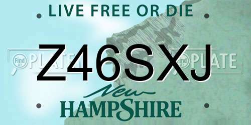 Z46SXJ New Hampshire License Plate