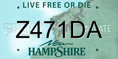 Z471DA New Hampshire License Plate