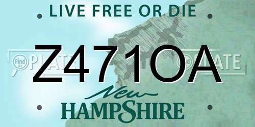 Z471OA New Hampshire License Plate