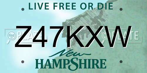 Z47KXW New Hampshire License Plate