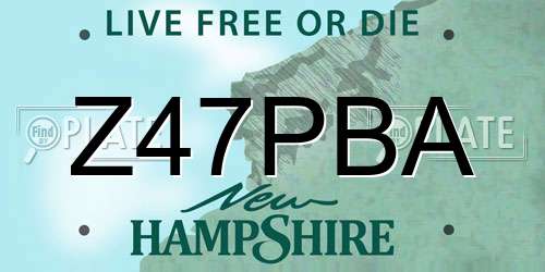 Z47PBA New Hampshire License Plate