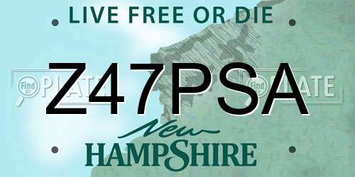 Z47PSA New Hampshire License Plate