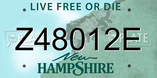 Z48012E New Hampshire License Plate