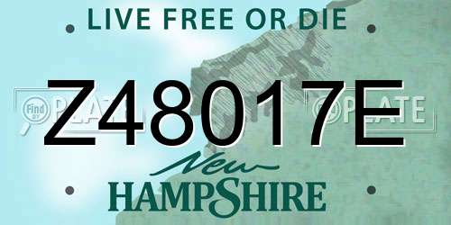 Z48017E New Hampshire License Plate