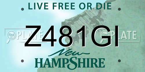 Z481GI New Hampshire License Plate