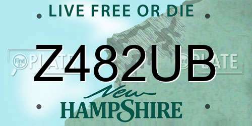 Z482UB New Hampshire License Plate