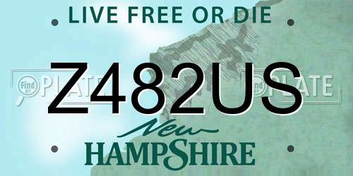 Z482US New Hampshire License Plate