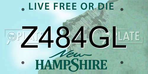 Z484GL New Hampshire License Plate