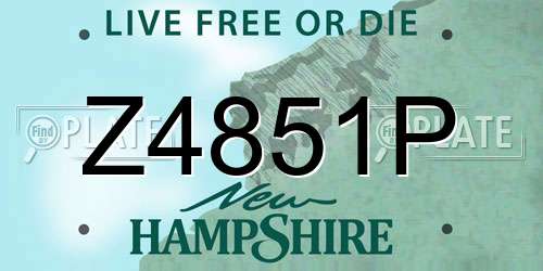 Z4851P New Hampshire License Plate