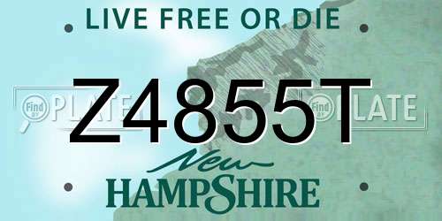Z4855T New Hampshire License Plate