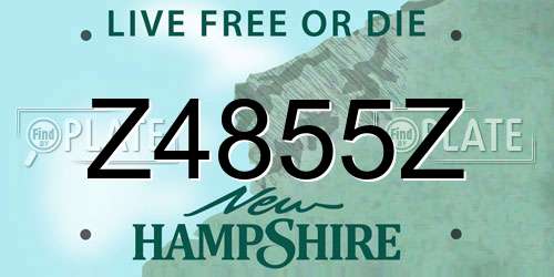 Z4855Z New Hampshire License Plate