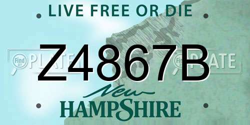 Z4867B New Hampshire License Plate