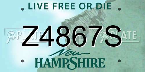 Z4867S New Hampshire License Plate