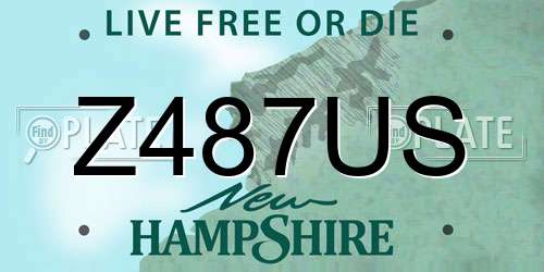 Z487US New Hampshire License Plate