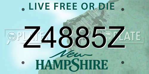 Z4885Z New Hampshire License Plate