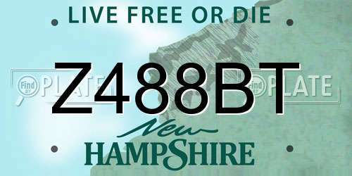 Z488BT New Hampshire License Plate