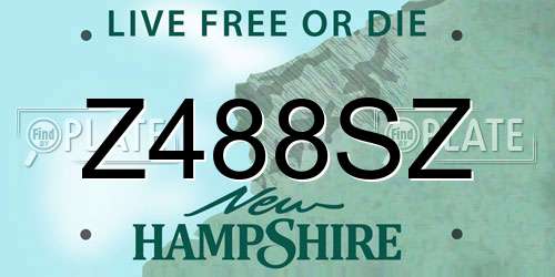 Z488SZ New Hampshire License Plate