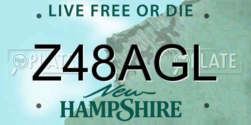 Z48AGL New Hampshire License Plate