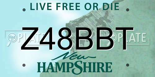 Z48BBT New Hampshire License Plate