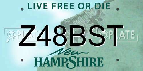 Z48BST New Hampshire License Plate