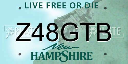 Z48GTB New Hampshire License Plate
