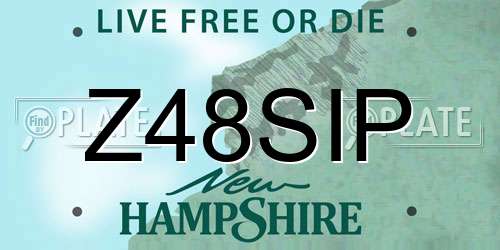 Z48SIP New Hampshire License Plate