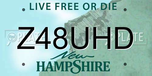 Z48UHD New Hampshire License Plate