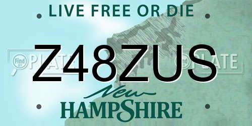 Z48ZUS New Hampshire License Plate