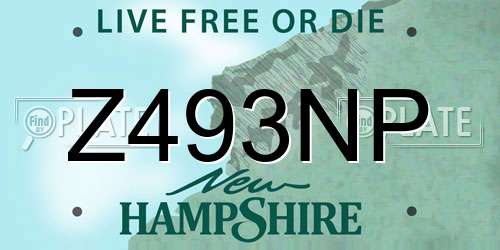 Z493NP New Hampshire License Plate