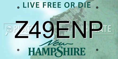 Z49ENP New Hampshire License Plate