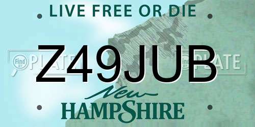 Z49JUB New Hampshire License Plate