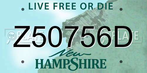 Z50756D New Hampshire License Plate