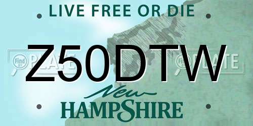 Z50DTW New Hampshire License Plate