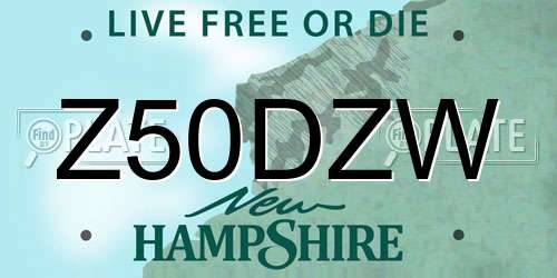 Z50DZW New Hampshire License Plate