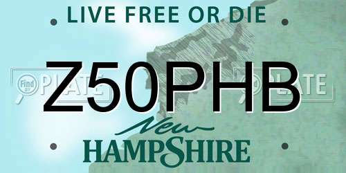 Z50PHB New Hampshire License Plate