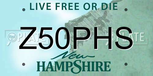 Z50PHS New Hampshire License Plate