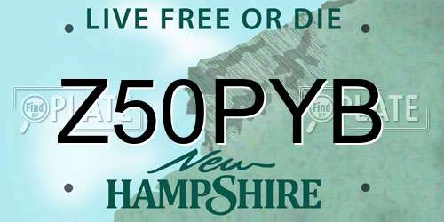 Z50PYB New Hampshire License Plate