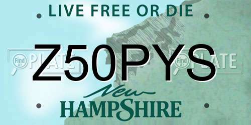 Z50PYS New Hampshire License Plate