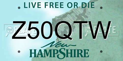 Z50QTW New Hampshire License Plate