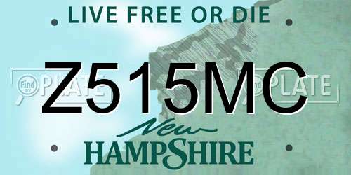 Z515MC New Hampshire License Plate