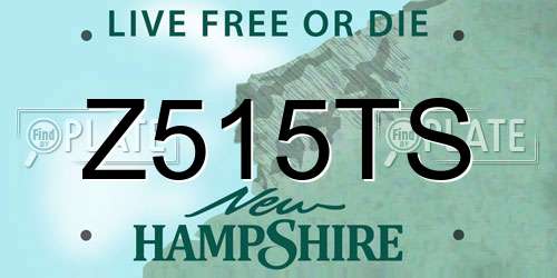Z515TS New Hampshire License Plate