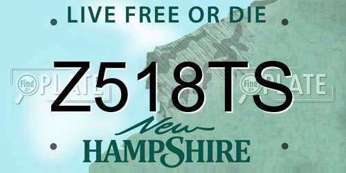 Z518TS New Hampshire License Plate